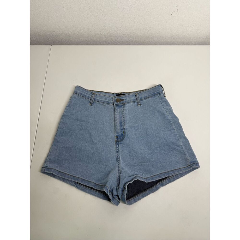 NWOT Pretty Little Thing High Waist Denim Lightweight Shorts Size 8 Blue